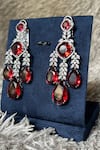 Amaara Jewels_Silver Plated Zircon Stone Embellished Earrings _Online_at_Aza_Fashions