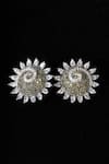 Buy_Amaara Jewels_Silver Plated Polki Stone Embellished Sun Studs _at_Aza_Fashions