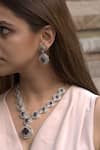 Buy_Amaara Jewels_Silver Plated Stone Zircon Embellished Necklace Set _Online_at_Aza_Fashions