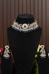 Buy_Amaara Jewels_Black Polki Elephant Motif Embellished Necklace Set _at_Aza_Fashions