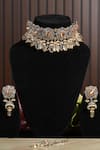 Buy_Amaara Jewels_Gold Plated Stone And Bead Embellished Necklace Set _at_Aza_Fashions