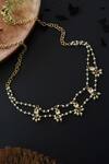 Shop_Do Taara_Gold Plated Kundan Pearl Choker _at_Aza_Fashions