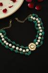 Shop_Do Taara_Green Kundan Stone Choker _at_Aza_Fashions