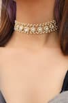 Buy_Do Taara_Gold Plated Kundan Drop Pearl Choker _at_Aza_Fashions