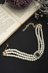 Buy_Do Taara_Green Stone Pearl Choker _Online_at_Aza_Fashions