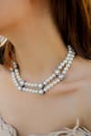 Buy_Do Taara_White Pearls Layered Necklace _at_Aza_Fashions