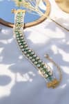 Shop_Do Taara_Green Kundan Onyx Layered Choker _at_Aza_Fashions
