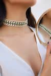 Do Taara_Green Kundan Onyx Layered Choker _Online_at_Aza_Fashions