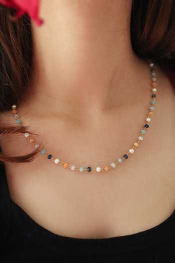 Buy_Do Taara_Multi Color Pearl And Stone Embellished Chain _at_Aza_Fashions