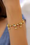 Buy_Do Taara_Gold Plated Pearls, Diamonds Kundan Encrusted Bracelet _at_Aza_Fashions