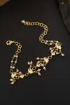 Do Taara_Gold Plated Pearls, Diamonds Kundan Encrusted Bracelet _Online_at_Aza_Fashions