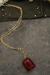 Do Taara_Red Stone Embellished Pendant Necklace _Online_at_Aza_Fashions