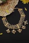 Buy Do Taara Gold Plated Kundan And Pearl Embellished Necklace at Aza Fashions Buy_Do Taara_Gold Plated Kundan And Pearl Embellished Necklace _at_Aza_Fashions
