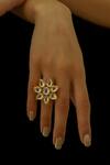 Buy_Do Taara_Gold Plated Kundan Embellished Ring _at_Aza_Fashions