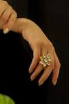 Buy_Do Taara_Gold Plated Kundan Embellished Ring _Online_at_Aza_Fashions