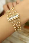 Do Taara_Gold Plated Pearls Kundan And Embellished Bracelet _Online_at_Aza_Fashions