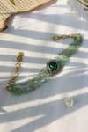 Shop Do Taara Green Stones Onyx Studded Bracelet at Aza Fashions Shop_Do Taara_Green Stones Onyx Studded Bracelet _at_Aza_Fashions
