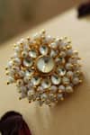 Shop_Do Taara_Gold Plated Pearls, Diamonds Kundan And Embellished Ring _at_Aza_Fashions