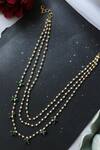 Shop_Do Taara_Gold Plated Pearl Studded Layered Necklace _at_Aza_Fashions