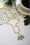 Shop_Do Taara_Green Kundan Embellished Pendant Necklace _at_Aza_Fashions