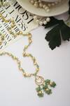Do Taara_Green Kundan Embellished Pendant Necklace _Online_at_Aza_Fashions