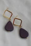 Shop_Do Taara_Purple Natural Stones Quad Drop Earrings _at_Aza_Fashions