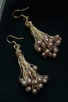 Do Taara_Gold Plated Pearl Cluster Embellished Earrings _Online_at_Aza_Fashions