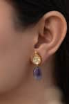 Do Taara_Purple Natural Stones Leaflet Drop Earrings _Online_at_Aza_Fashions