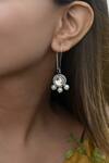 Buy_Do Taara_Silver Plated Polki Victorian Pearl Drop Earrings _at_Aza_Fashions