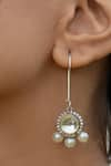 Do Taara_Silver Plated Polki Victorian Pearl Drop Earrings _Online_at_Aza_Fashions