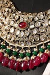 Buy_Amaara Jewels_Red Ruby Stone Floral Carved Antique Bridal Jewellery Set _Online