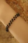 Do Taara_Black Onyx Embellished Double Layered Bracelet _Online_at_Aza_Fashions