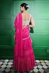 Shop_Keith Gomes_Pink Chiffon Crepe Tiered Pre-draped Ruffle Gharara Saree With Blouse _at_Aza_Fashions