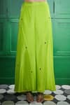 Keith Gomes_Green Silk Organza Embroidered Bead Round Asymmetric Tunic With Palazzo _Online_at_Aza_Fashions