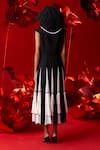 Shop_Dania Siddiqui_Black Viscose Georgette Frill Collared Marina Flary Dress _at_Aza_Fashions