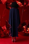 Shop_Dania Siddiqui_Blue Matte Finish Satin Round Zia Square Kaftan _at_Aza_Fashions