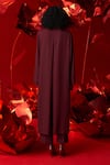 Shop_Dania Siddiqui_Wine Flowy Georgette Collared Alba Pleated Tunic With Pant _at_Aza_Fashions