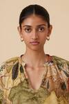 Buy_The Summer House_Yellow Organic Cotton Voile Printed Scenic Notched Bheer Top_Online_at_Aza_Fashions
