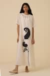 Buy_The Summer House_White Handwoven Chanderi Embroidered Paisley Round Cersei Midi Dress _at_Aza_Fashions