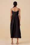 Shop_The Summer House_Black Cotton Silk Solid Round Hamza Dress _at_Aza_Fashions