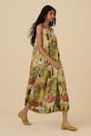 Shop_The Summer House_Yellow Organic Cotton Voile Printed Garden V Neck Riaz Floral Dress _Online_at_Aza_Fashions