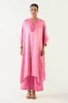 Shivani Bhargava_Pink Silk Plain Straight Pant _Online_at_Aza_Fashions