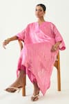 Shivani Bhargava_Pink Silk Plain Straight Pant _at_Aza_Fashions