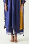 Buy_Shivani Bhargava_Blue Cotton Silk Pintuck V Neck Urvi Detailed Kurta Pant Set 