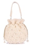 Shop_The Purple Sack_White Pearl Embroidered Potli Bag _at_Aza_Fashions