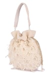 The Purple Sack_White Pearl Embroidered Potli Bag _at_Aza_Fashions