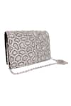 Buy_The Purple Sack_Silver Bead Embroidered Clutch Bag _Online_at_Aza_Fashions