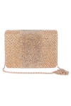 Buy_The Purple Sack_Gold Bead Embroidered Clutch Bag _Online_at_Aza_Fashions