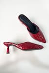 Buy_Urbansway_Red Cherry Pop Textured Mule Heels _at_Aza_Fashions