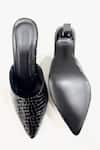 Shop_Urbansway_Black Ebony Textured Kitten Heel Mules _at_Aza_Fashions